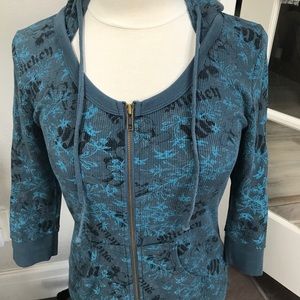 DONATING Disneyland Resort top, d/s hood, full zip, M